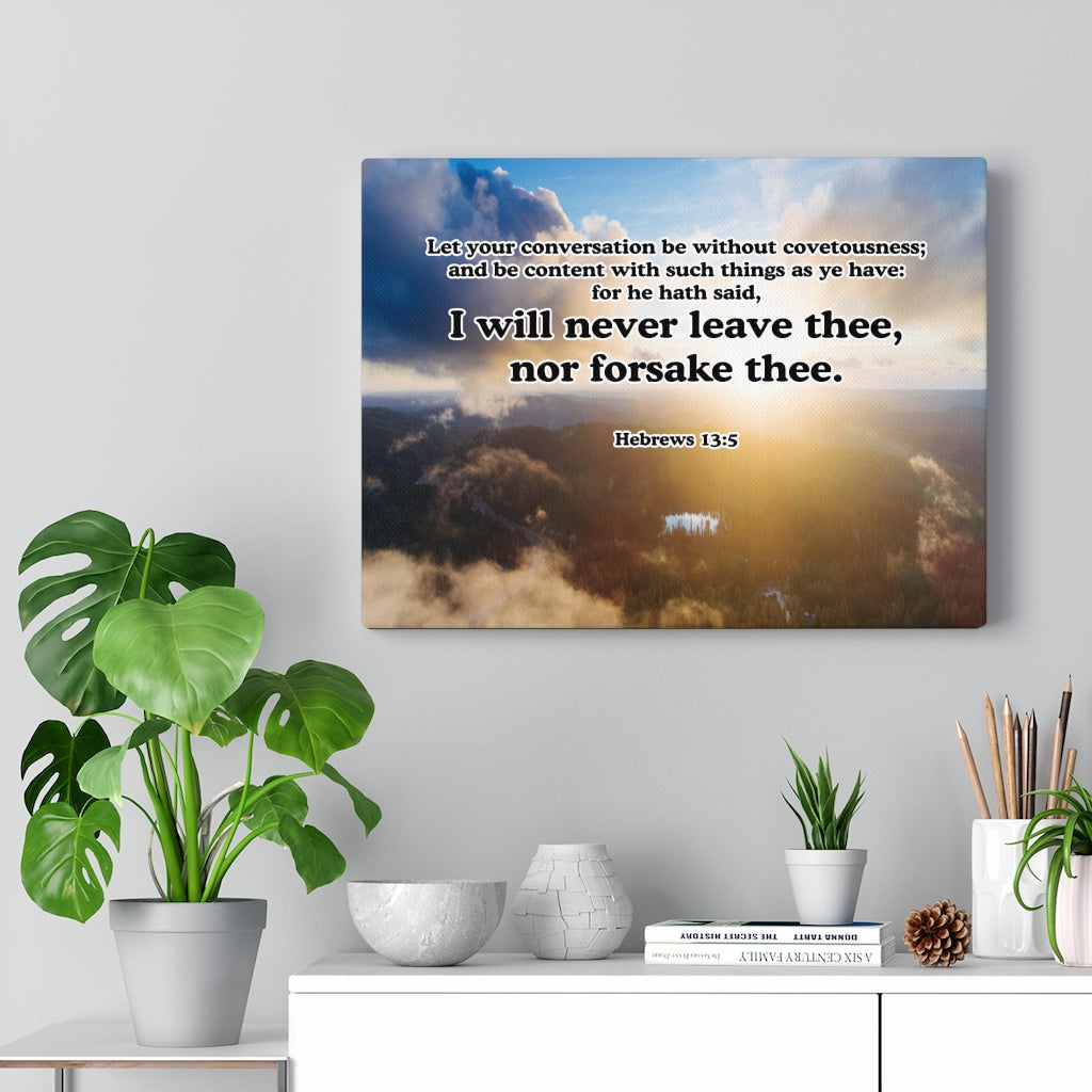 Scripture Walls Never Leave or Forsake You Hebrews 13:5 Wall Art Christian Home Decor Unframed-Express Your Love Gifts