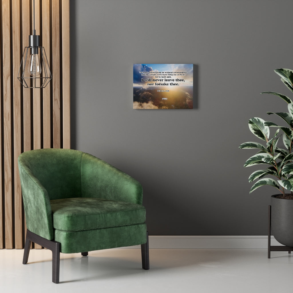 Scripture Walls Never Leave or Forsake You Hebrews 13:5 Wall Art Christian Home Decor Unframed-Express Your Love Gifts