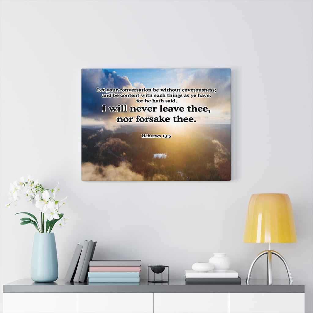 Scripture Walls Never Leave or Forsake You Hebrews 13:5 Wall Art Christian Home Decor Unframed-Express Your Love Gifts
