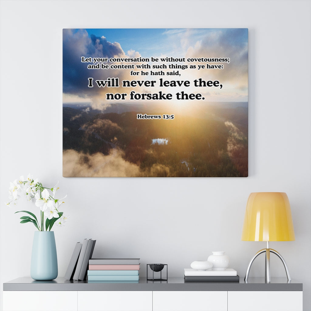 Scripture Walls Never Leave or Forsake You Hebrews 13:5 Wall Art Christian Home Decor Unframed-Express Your Love Gifts