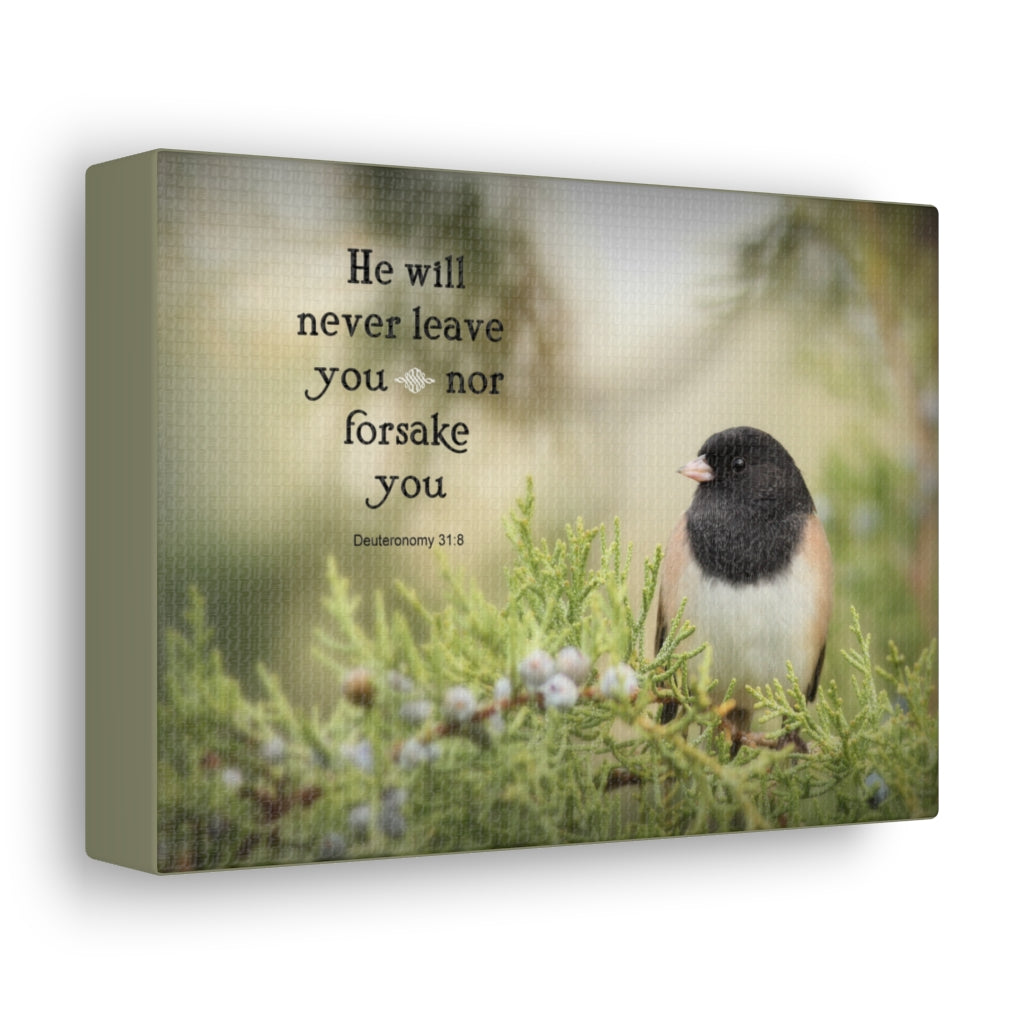 Scripture Walls Never Leave You Deuteronomy 31:8 Bible Verse Canvas Christian Wall Art Ready to Hang Unframed-Express Your Love Gifts