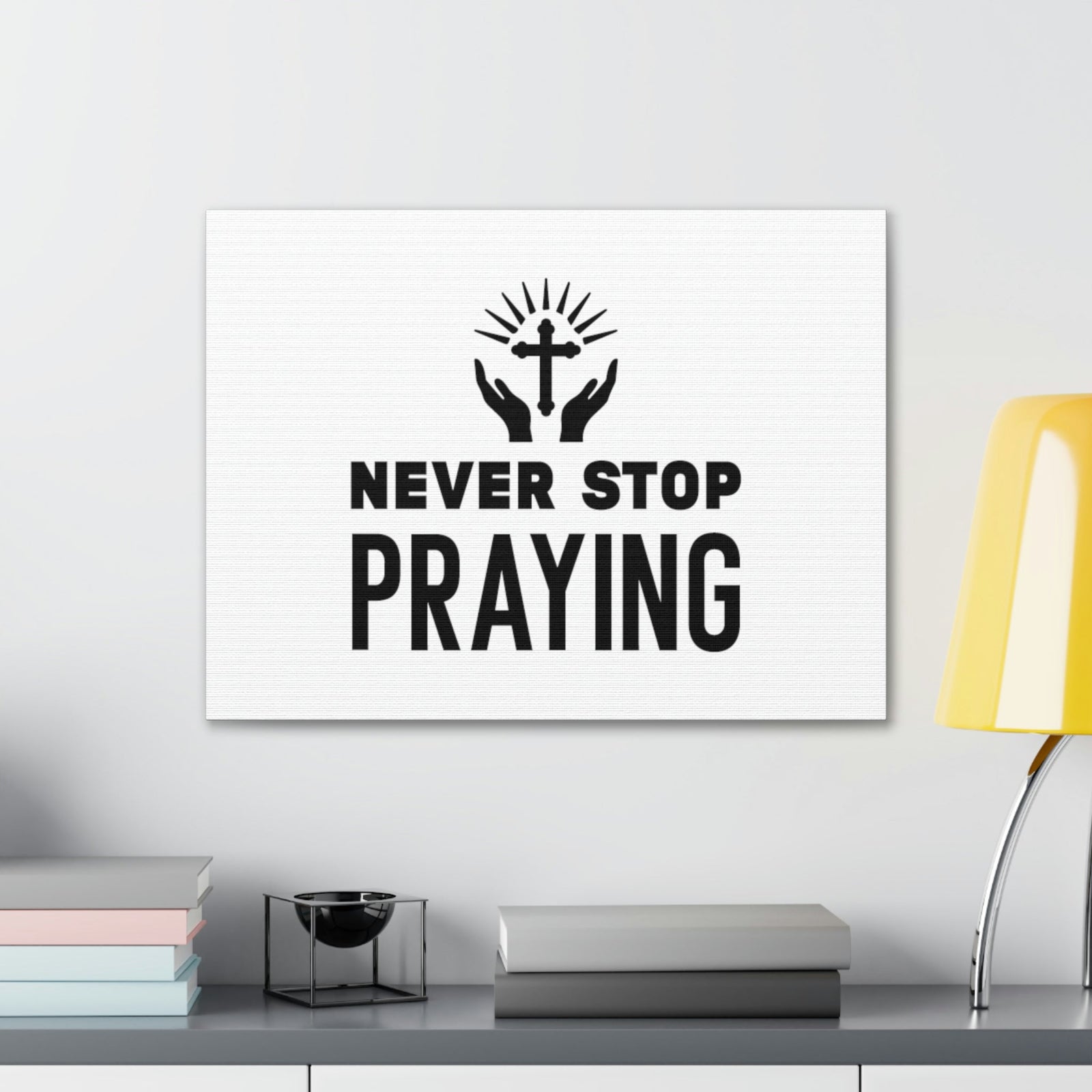 Scripture Walls Never Stop Praying 1 Thessalonians 5:17 Christian Wall Art Bible Verse Print Ready to Hang Unframed-Express Your Love Gifts