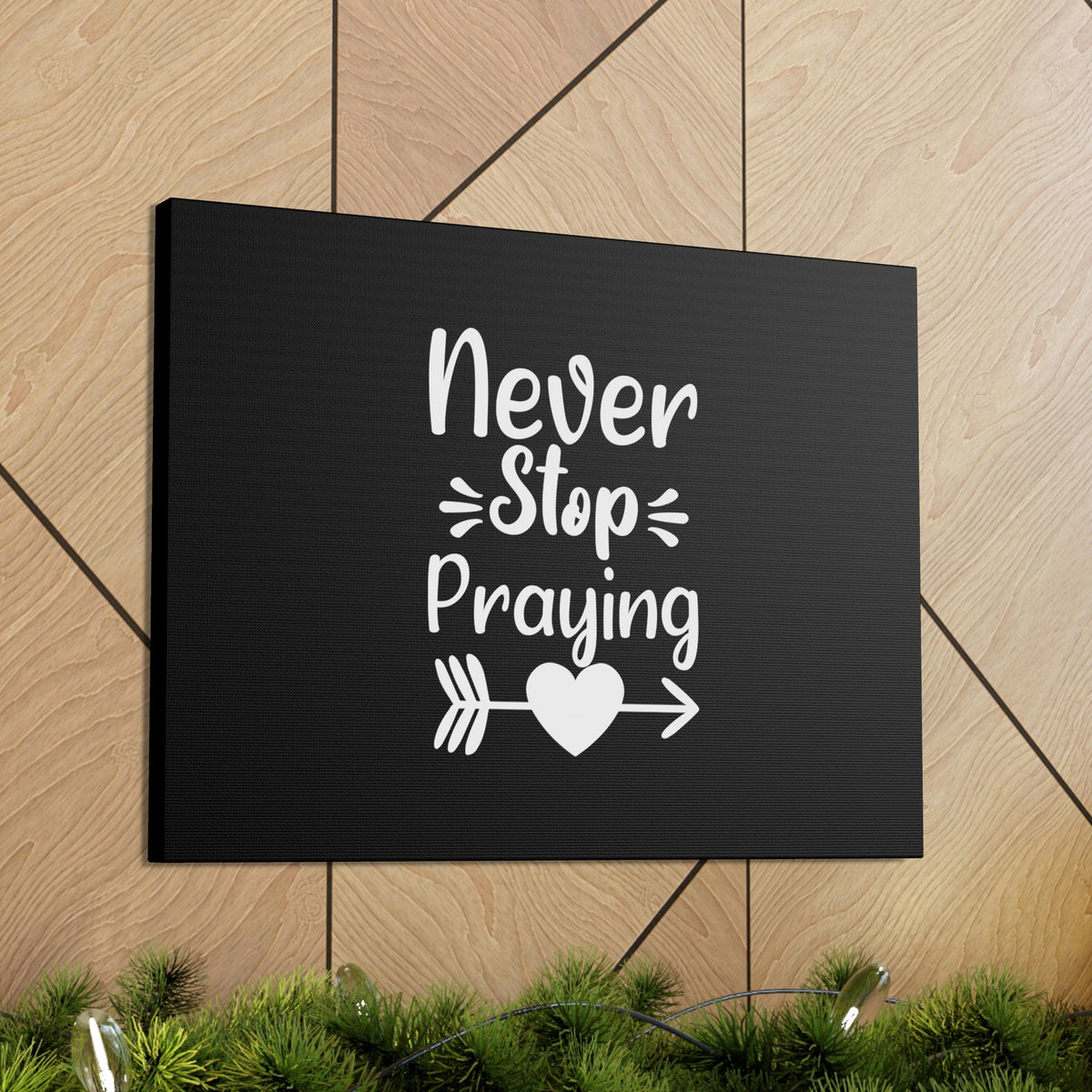 Scripture Walls Never Stop Praying 1 Thessalonians 5:17 White Christian Wall Art Bible Verse Print Ready to Hang Unframed-Express Your Love Gifts