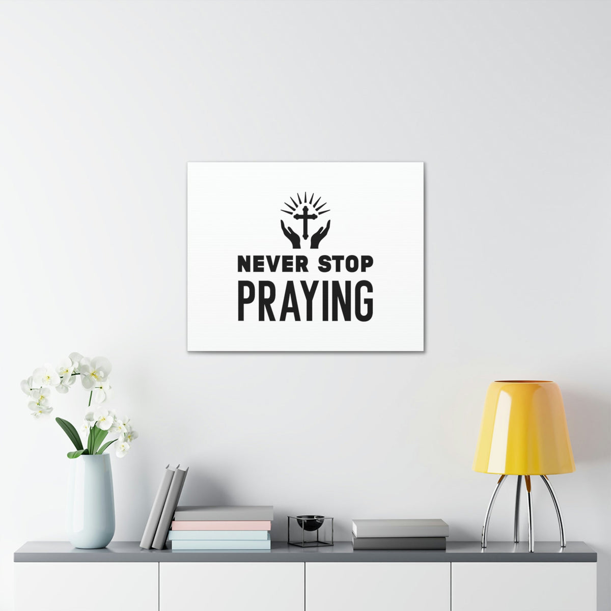 Scripture Walls Never Stop Praying 1 Thessalonians 5:17 Christian Wall Art Bible Verse Print Ready to Hang Unframed-Express Your Love Gifts