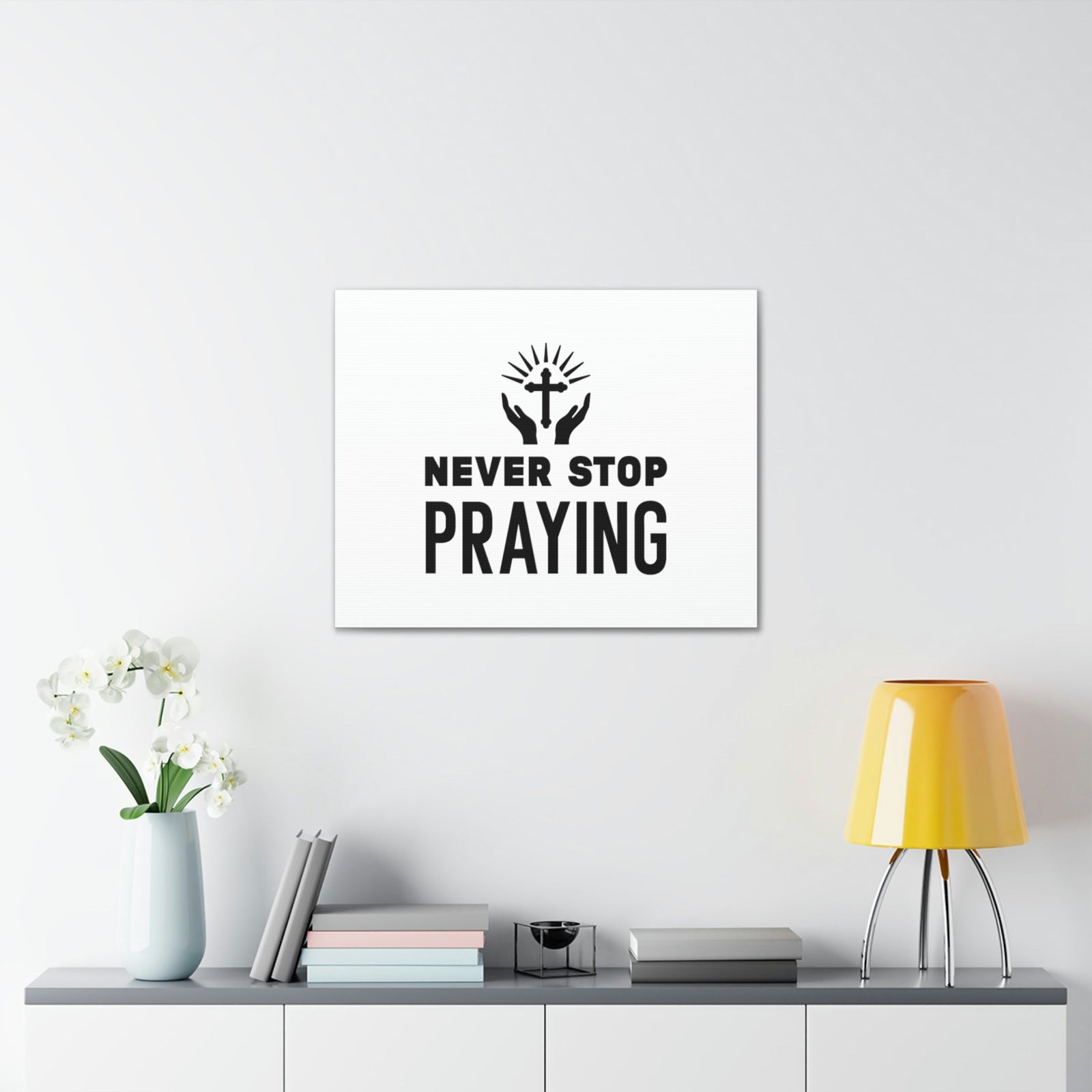 Scripture Walls Never Stop Praying 1 Thessalonians 5:17 Christian Wall Art Bible Verse Print Ready to Hang Unframed-Express Your Love Gifts
