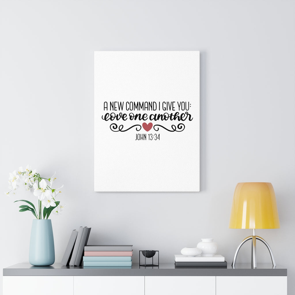 Scripture Walls New Command I Give You John 13:34 Bible Verse Canvas Christian Wall Art Ready to Hang Unframed-Express Your Love Gifts