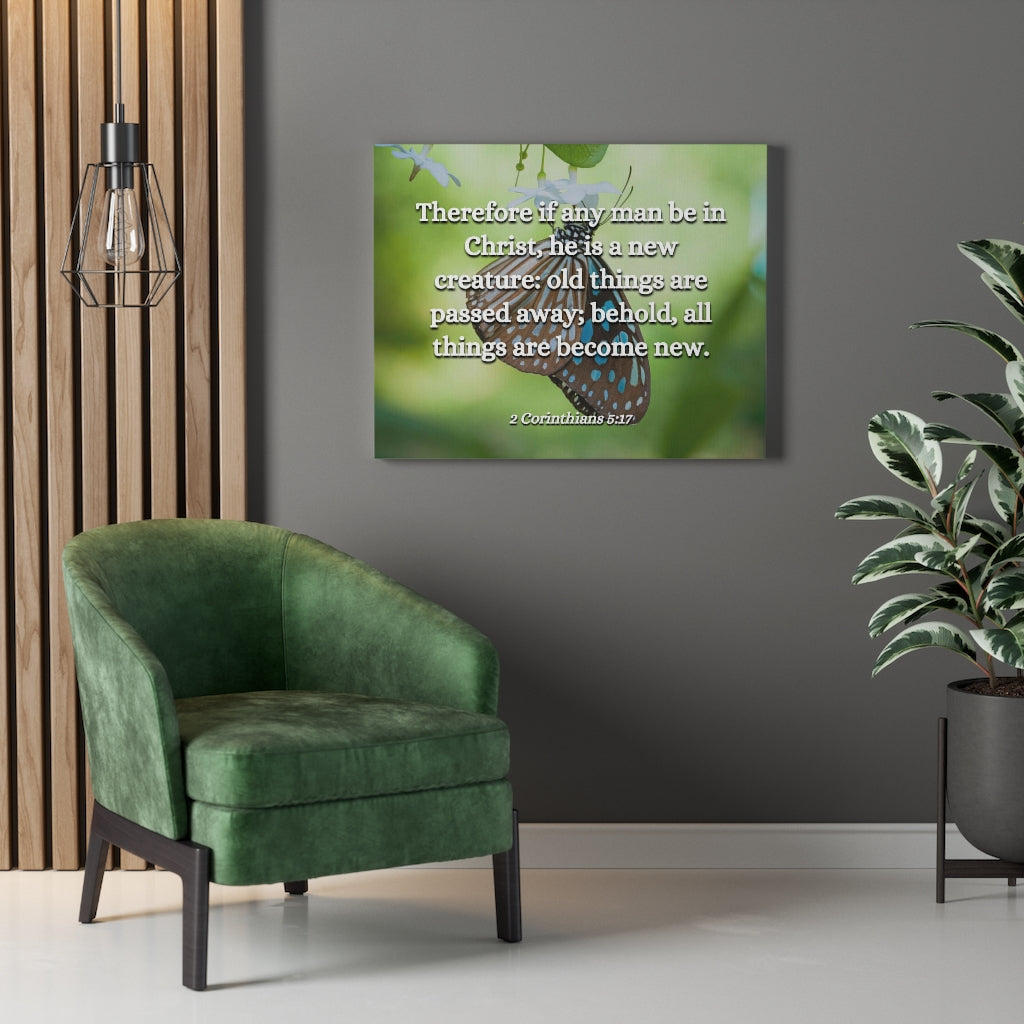 Scripture Walls New Creature 2 Corinthians 5:17 Bible Verse Canvas Christian Wall Art Ready to Hang Unframed-Express Your Love Gifts