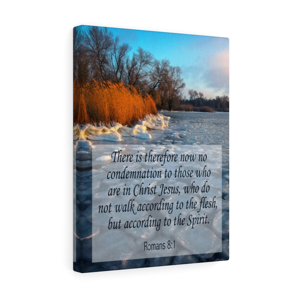 Scripture Walls New in Christ Romans 8:1 Bible Verse Canvas Christian Wall Art Ready to Hang Unframed-Express Your Love Gifts