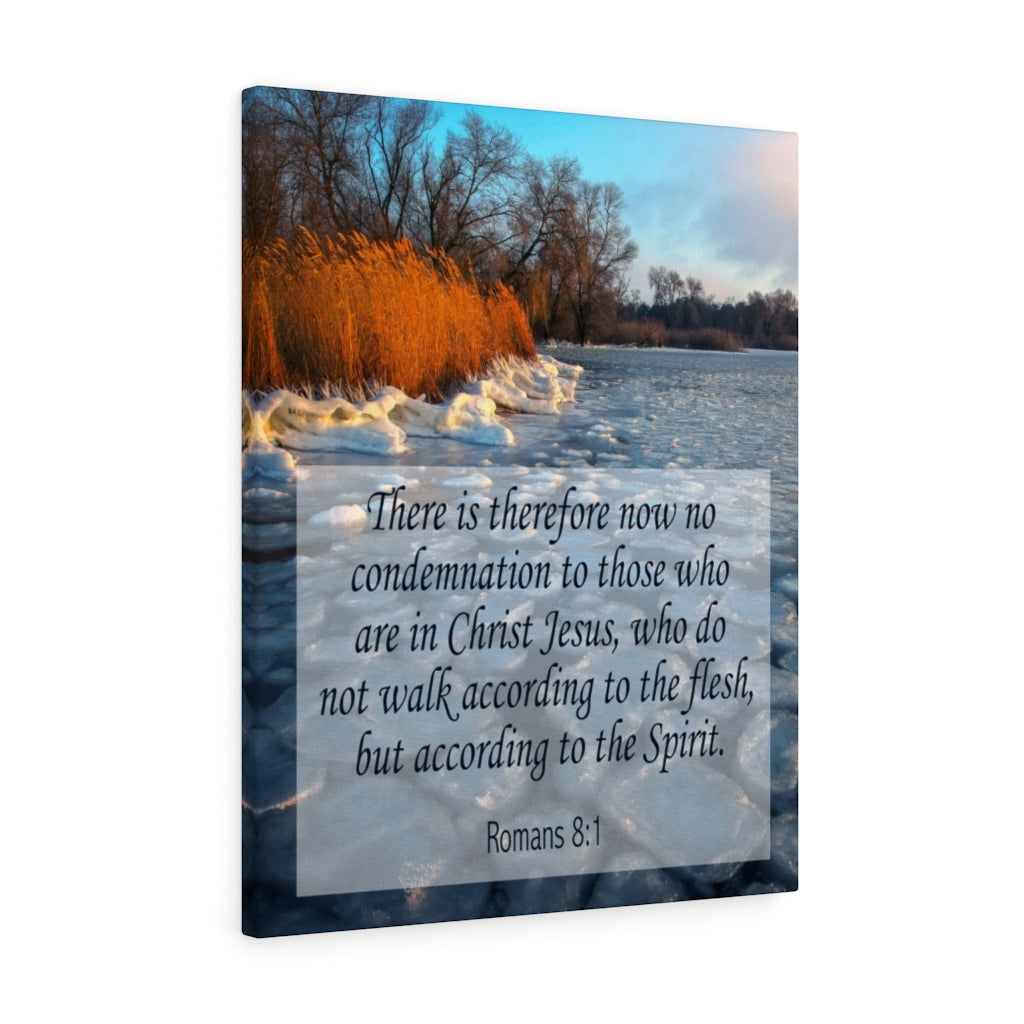 Scripture Walls New in Christ Romans 8:1 Bible Verse Canvas Christian Wall Art Ready to Hang Unframed-Express Your Love Gifts