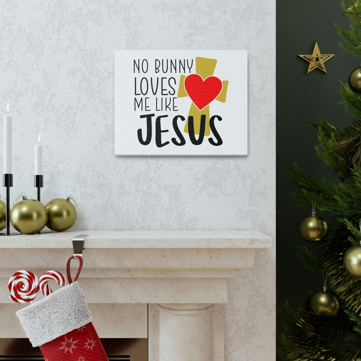 Scripture Walls No Bunny Loves Me Like Jesus Romans 5:8 Christian Wall Art Print Ready to Hang Unframed-Express Your Love Gifts