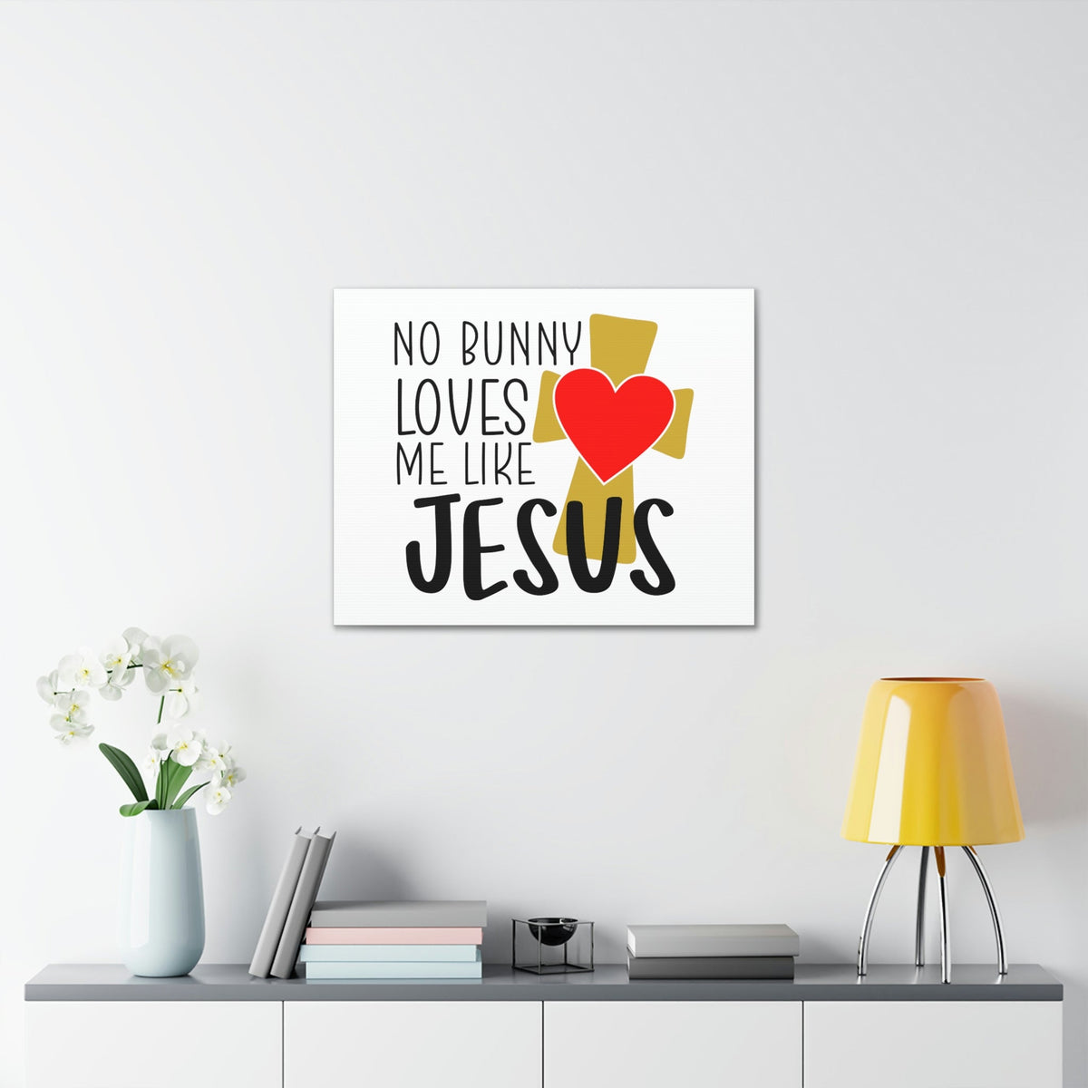 Scripture Walls No Bunny Loves Me Like Jesus Romans 5:8 Christian Wall Art Print Ready to Hang Unframed-Express Your Love Gifts