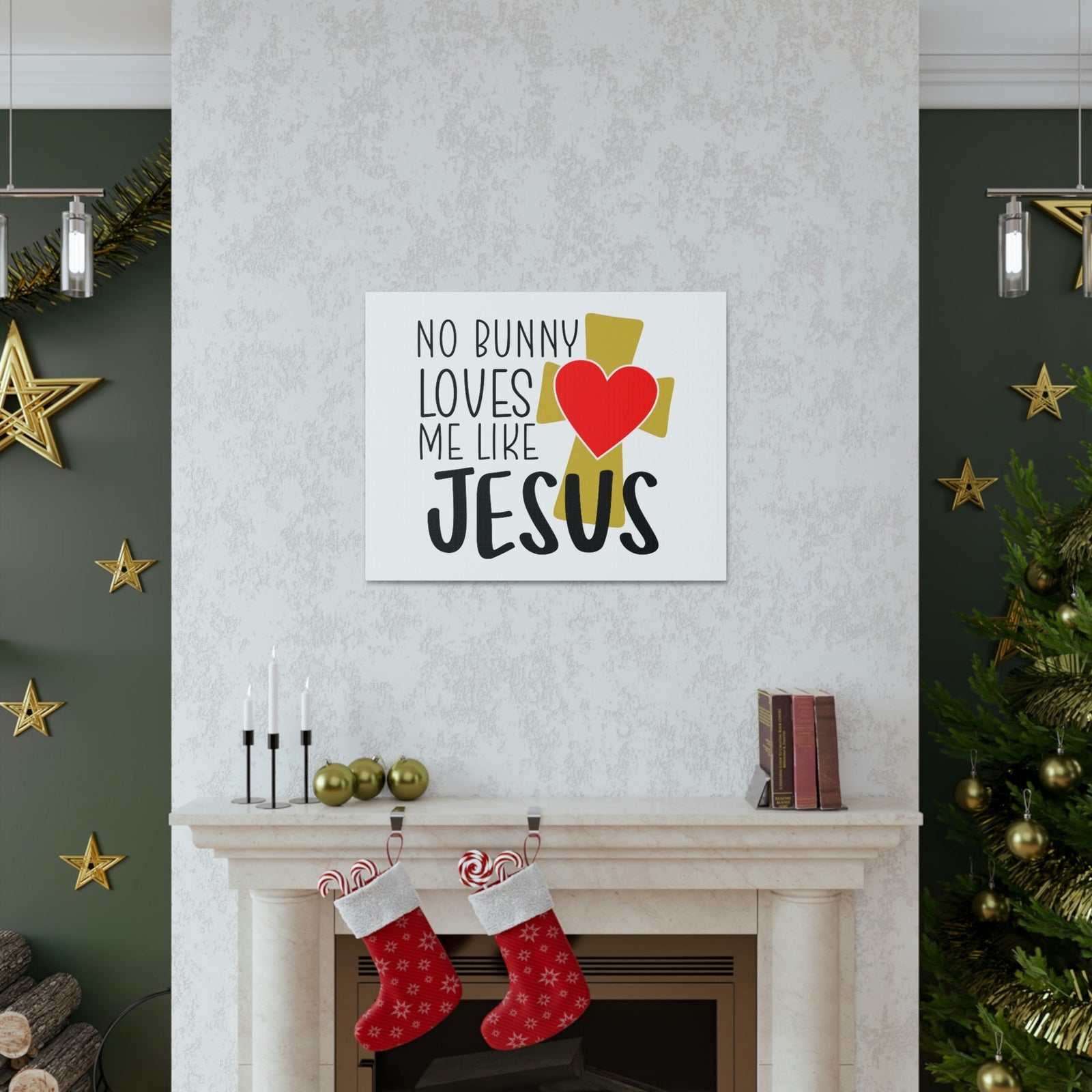 Scripture Walls No Bunny Loves Me Like Jesus Romans 5:8 Christian Wall Art Print Ready to Hang Unframed-Express Your Love Gifts