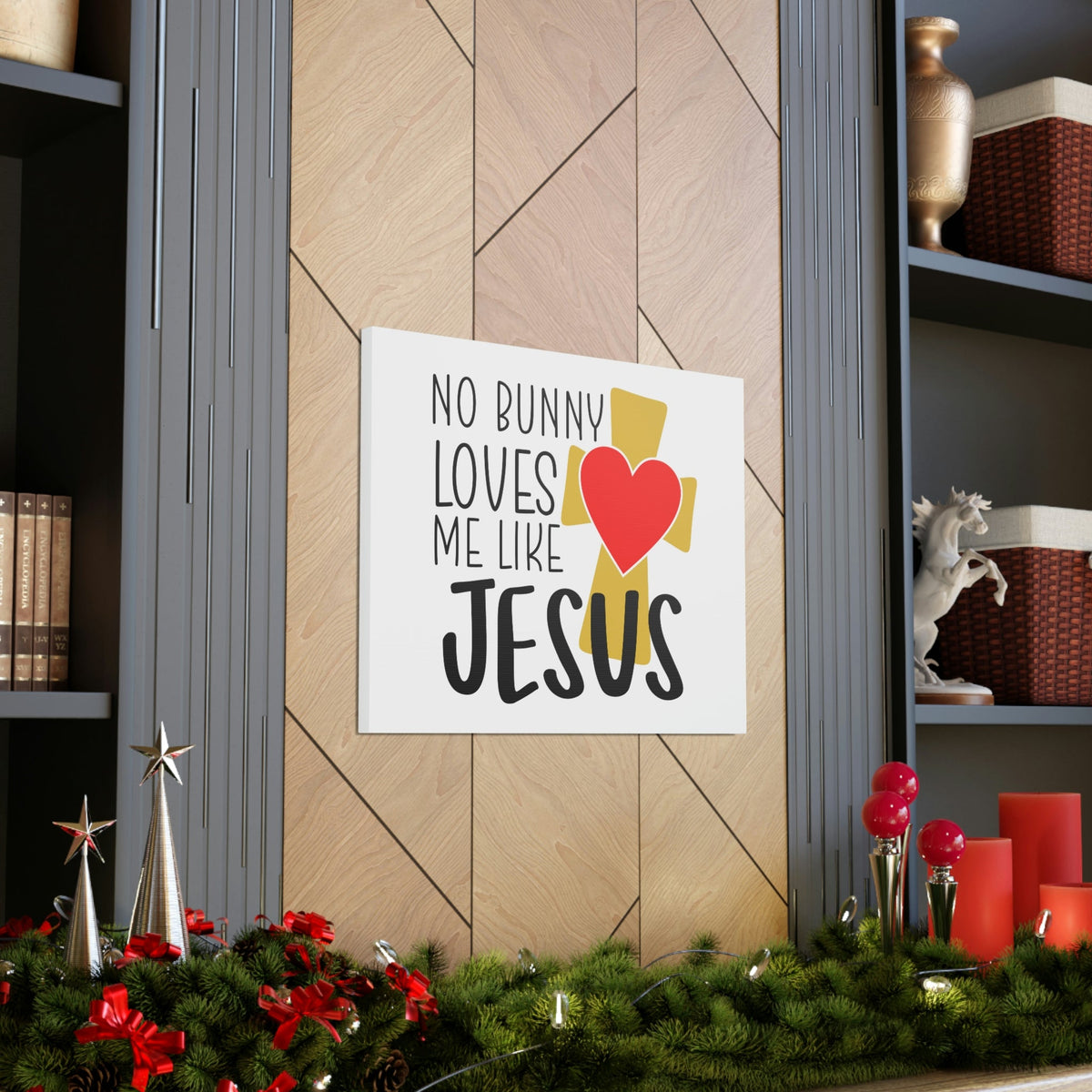 Scripture Walls No Bunny Loves Me Like Jesus Romans 5:8 Christian Wall Art Print Ready to Hang Unframed-Express Your Love Gifts