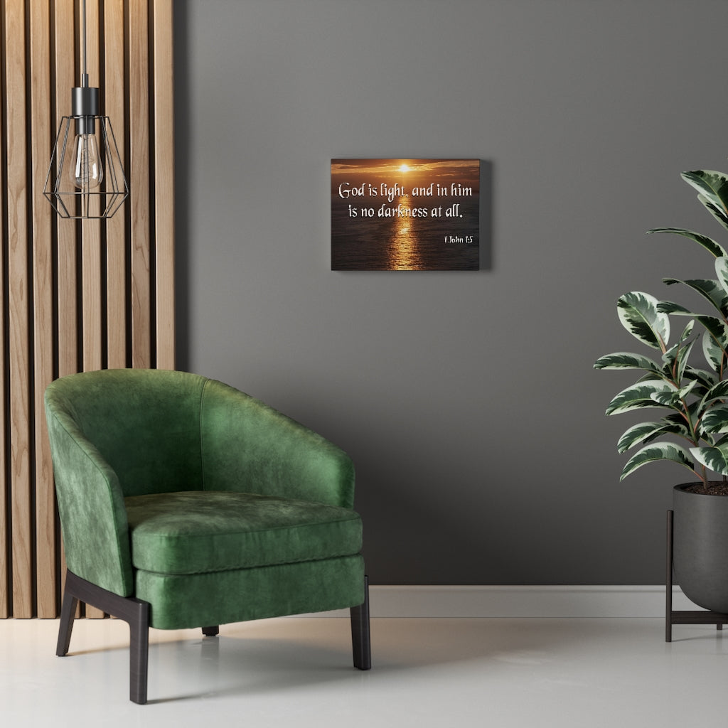 Scripture Walls No Darkness At All 1 John 1:5 Bible Verse Canvas Christian Wall Art Ready to Hang Unframed-Express Your Love Gifts