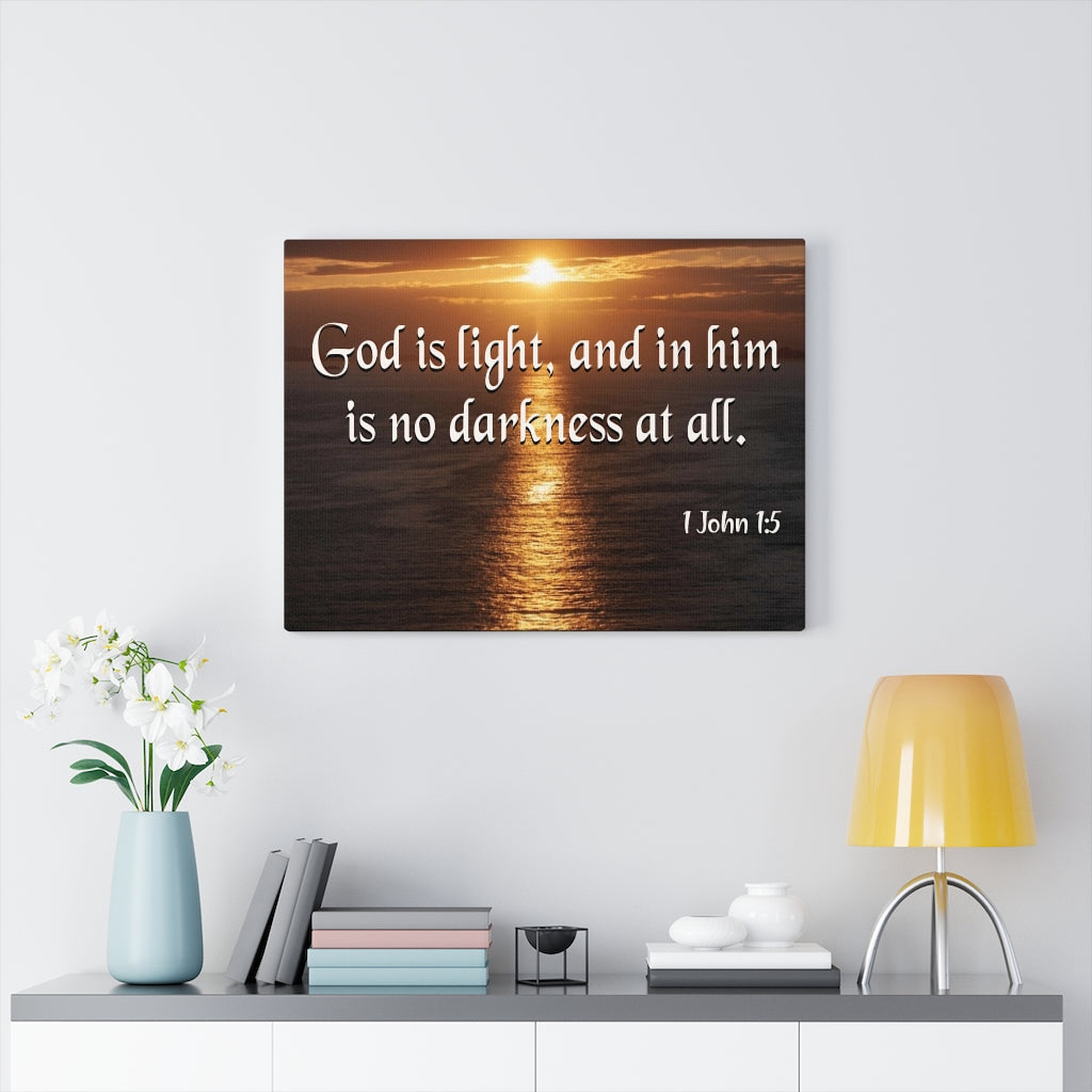 Scripture Walls No Darkness At All 1 John 1:5 Bible Verse Canvas Christian Wall Art Ready to Hang Unframed-Express Your Love Gifts