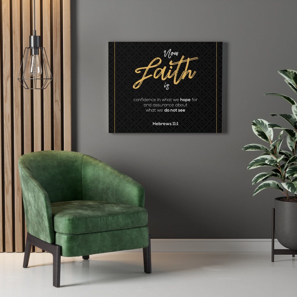 Scripture Walls No Faith is Hebrews 11:1 Bible Verse Canvas Christian Wall Art Ready to Hang Unframed-Express Your Love Gifts