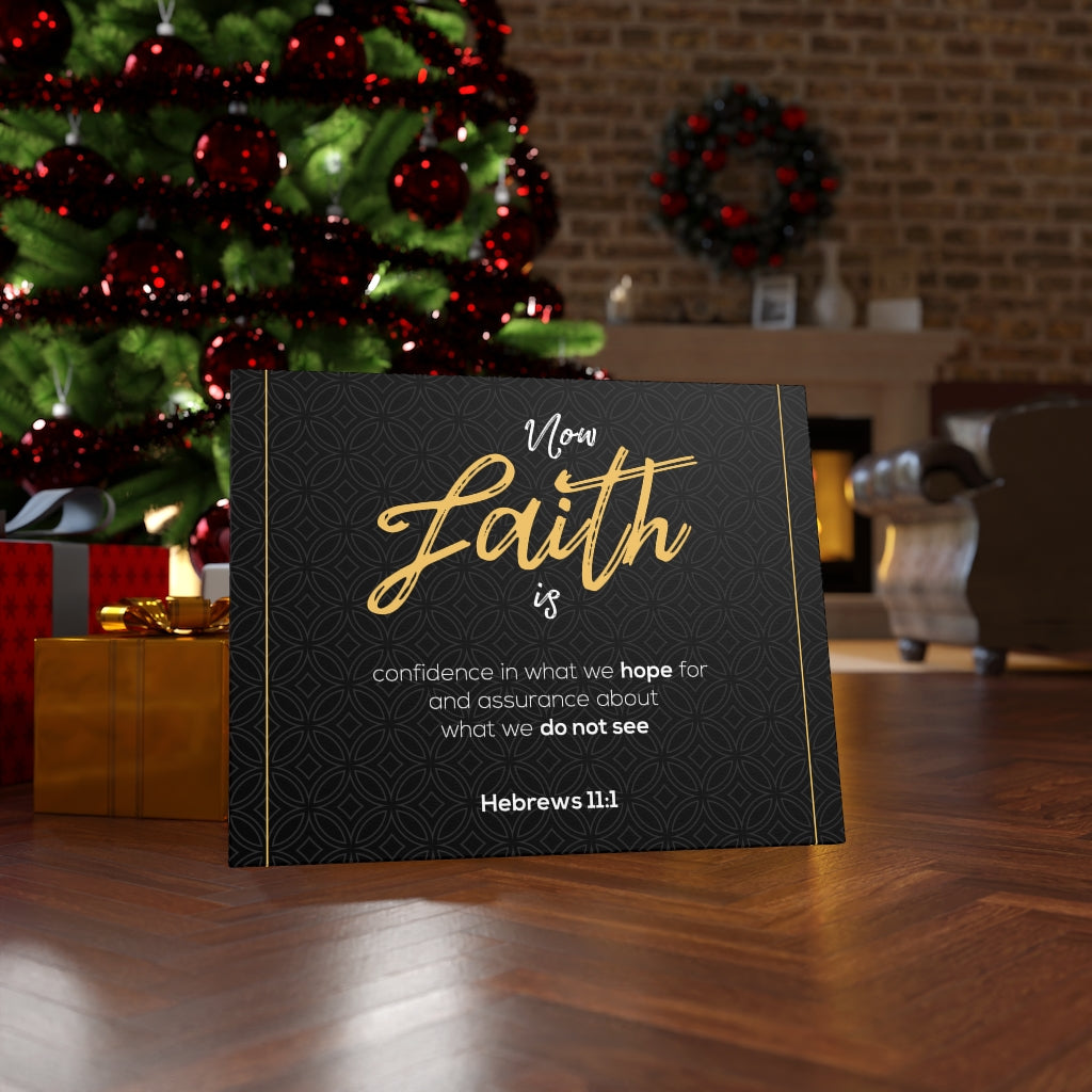 Scripture Walls No Faith is Hebrews 11:1 Bible Verse Canvas Christian Wall Art Ready to Hang Unframed-Express Your Love Gifts