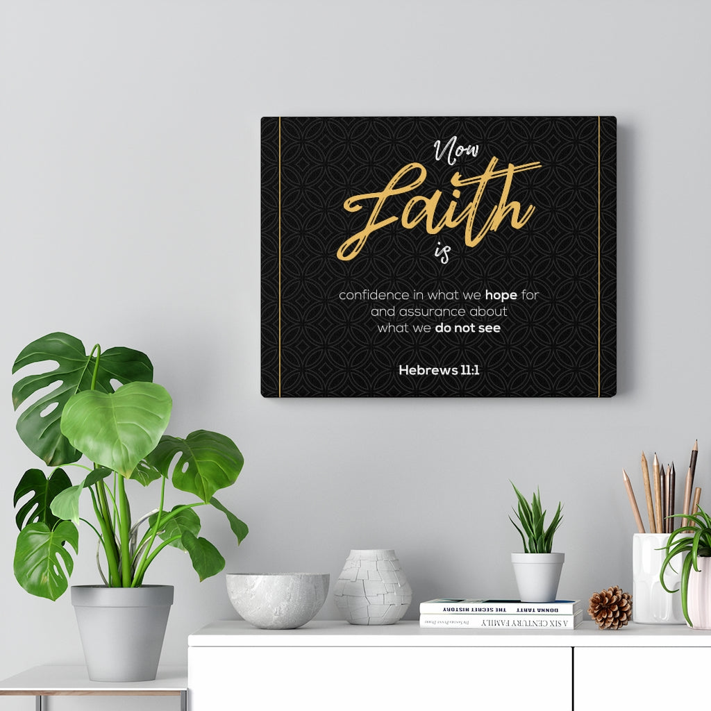 Scripture Walls No Faith is Hebrews 11:1 Bible Verse Canvas Christian Wall Art Ready to Hang Unframed-Express Your Love Gifts