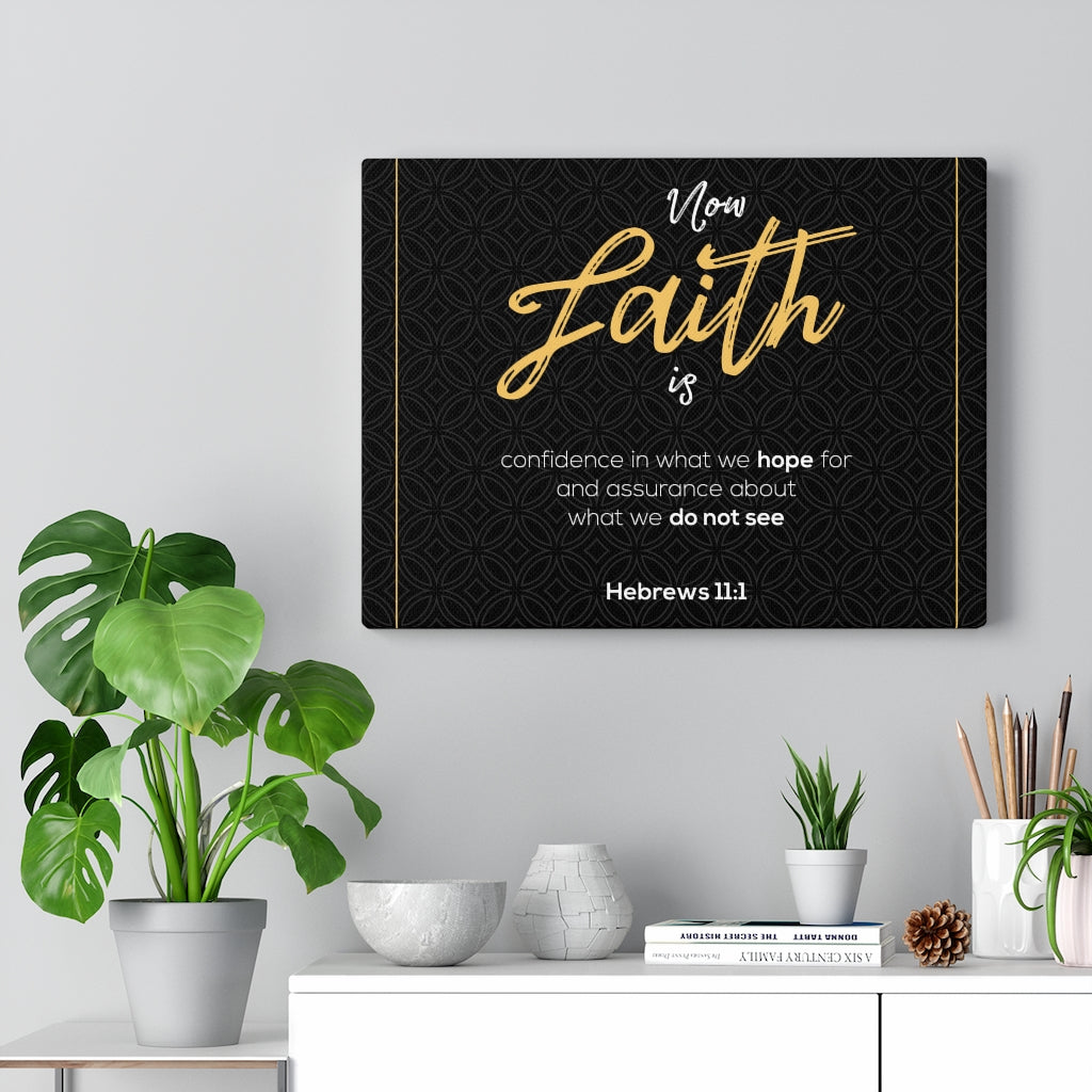 Scripture Walls No Faith is Hebrews 11:1 Bible Verse Canvas Christian Wall Art Ready to Hang Unframed-Express Your Love Gifts