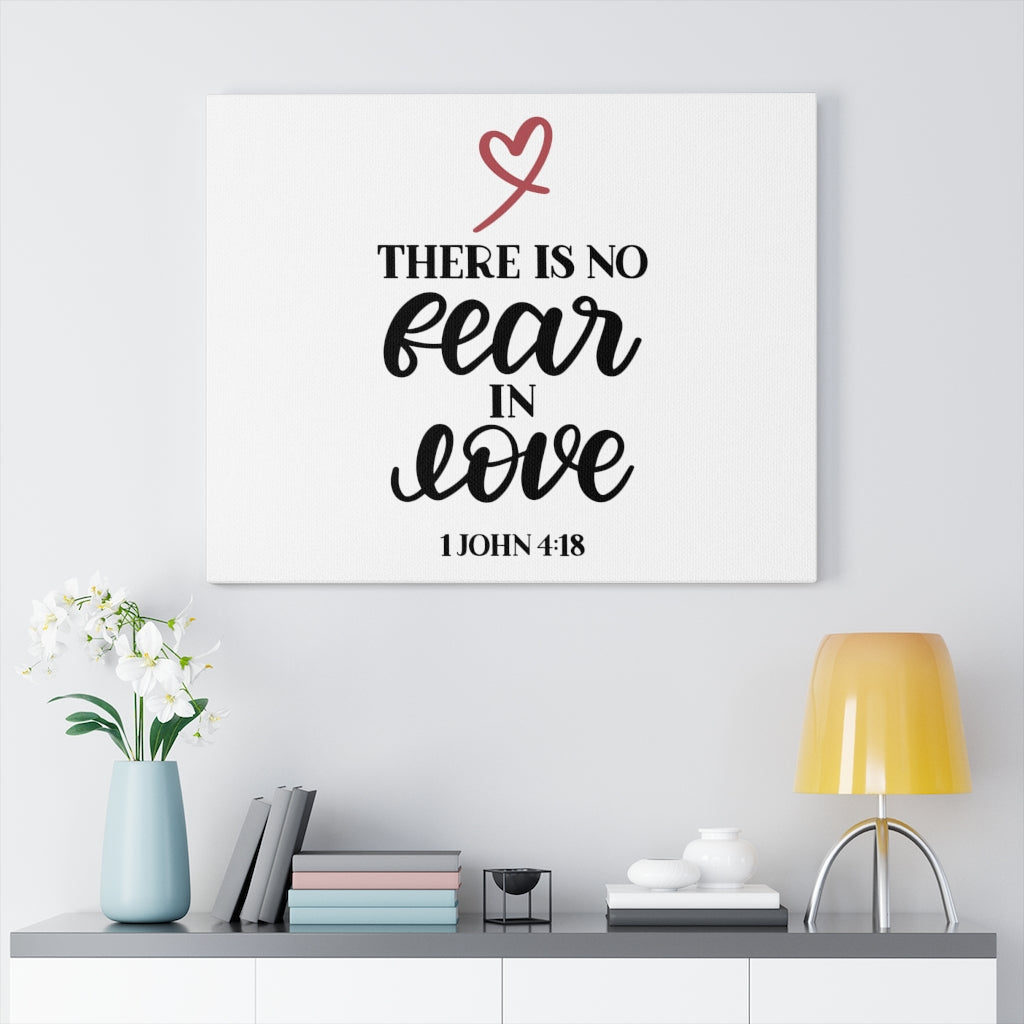 Scripture Walls No Fear 1 John 4:18 Bible Verse Canvas Christian Wall Art Ready to Hang Unframed-Express Your Love Gifts