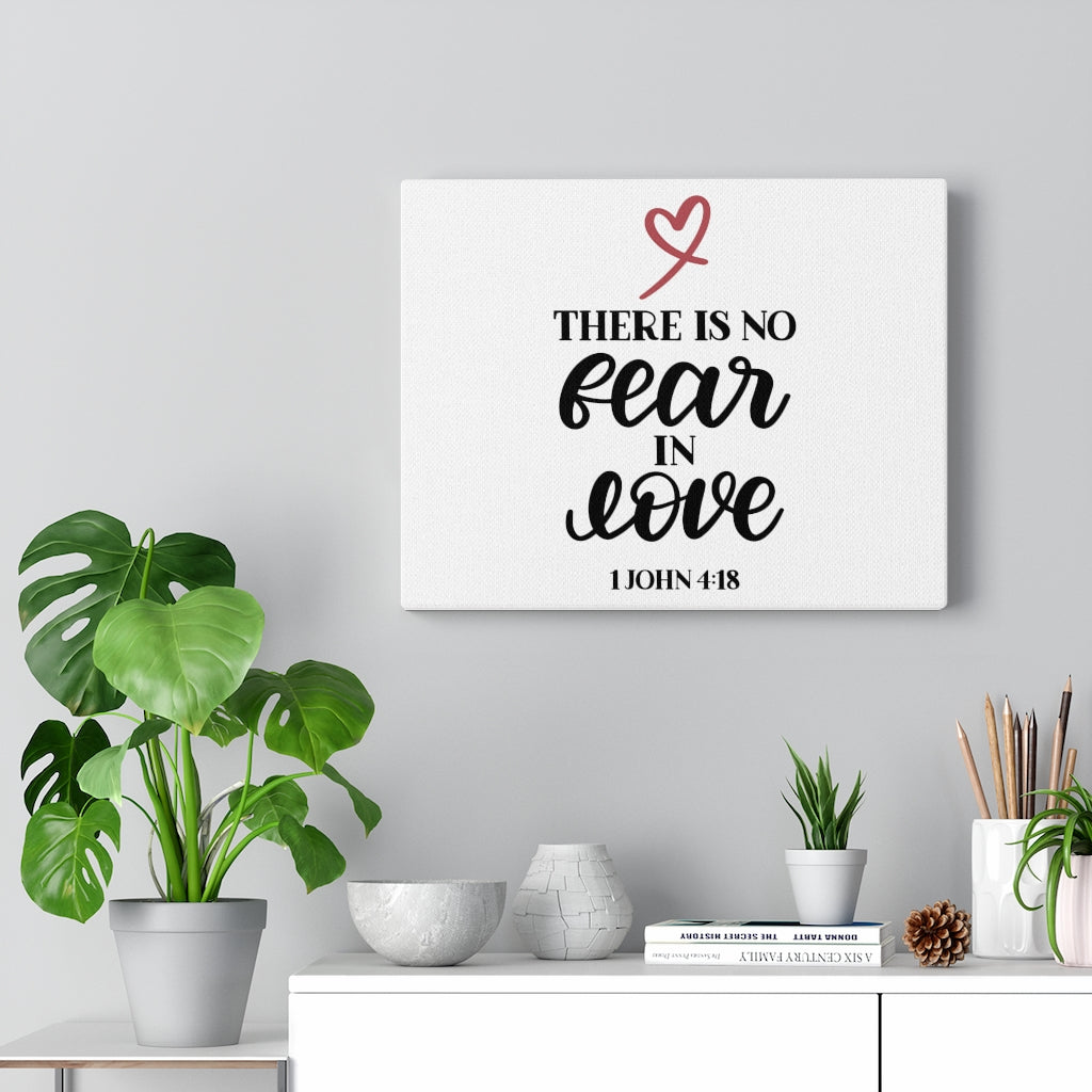 Scripture Walls No Fear 1 John 4:18 Bible Verse Canvas Christian Wall Art Ready to Hang Unframed-Express Your Love Gifts