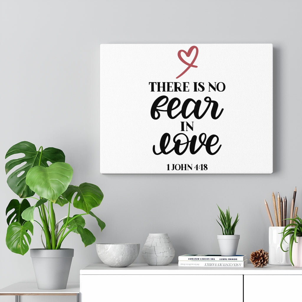 Scripture Walls No Fear 1 John 4:18 Bible Verse Canvas Christian Wall Art Ready to Hang Unframed-Express Your Love Gifts