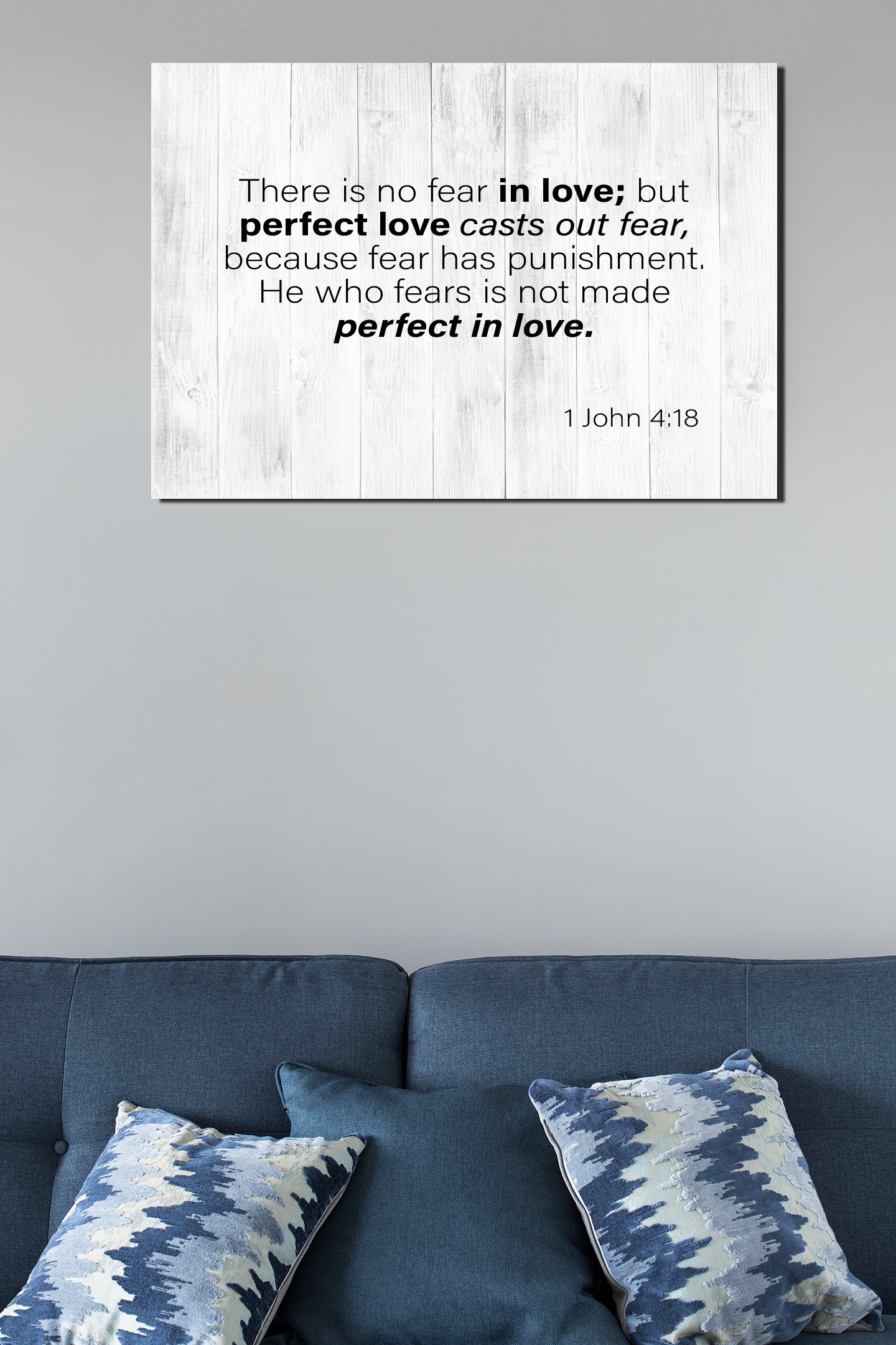 Scripture Walls No Fear in Love 1 John 4:18 Bible Verse Canvas Christian Wall Art Ready to Hang Unframed-Express Your Love Gifts