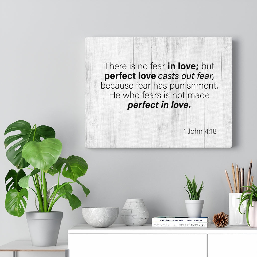 Scripture Walls No Fear in Love 1 John 4:18 Bible Verse Canvas Christian Wall Art Ready to Hang Unframed-Express Your Love Gifts