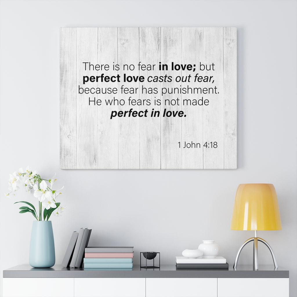 Scripture Walls No Fear in Love 1 John 4:18 Bible Verse Canvas Christian Wall Art Ready to Hang Unframed-Express Your Love Gifts