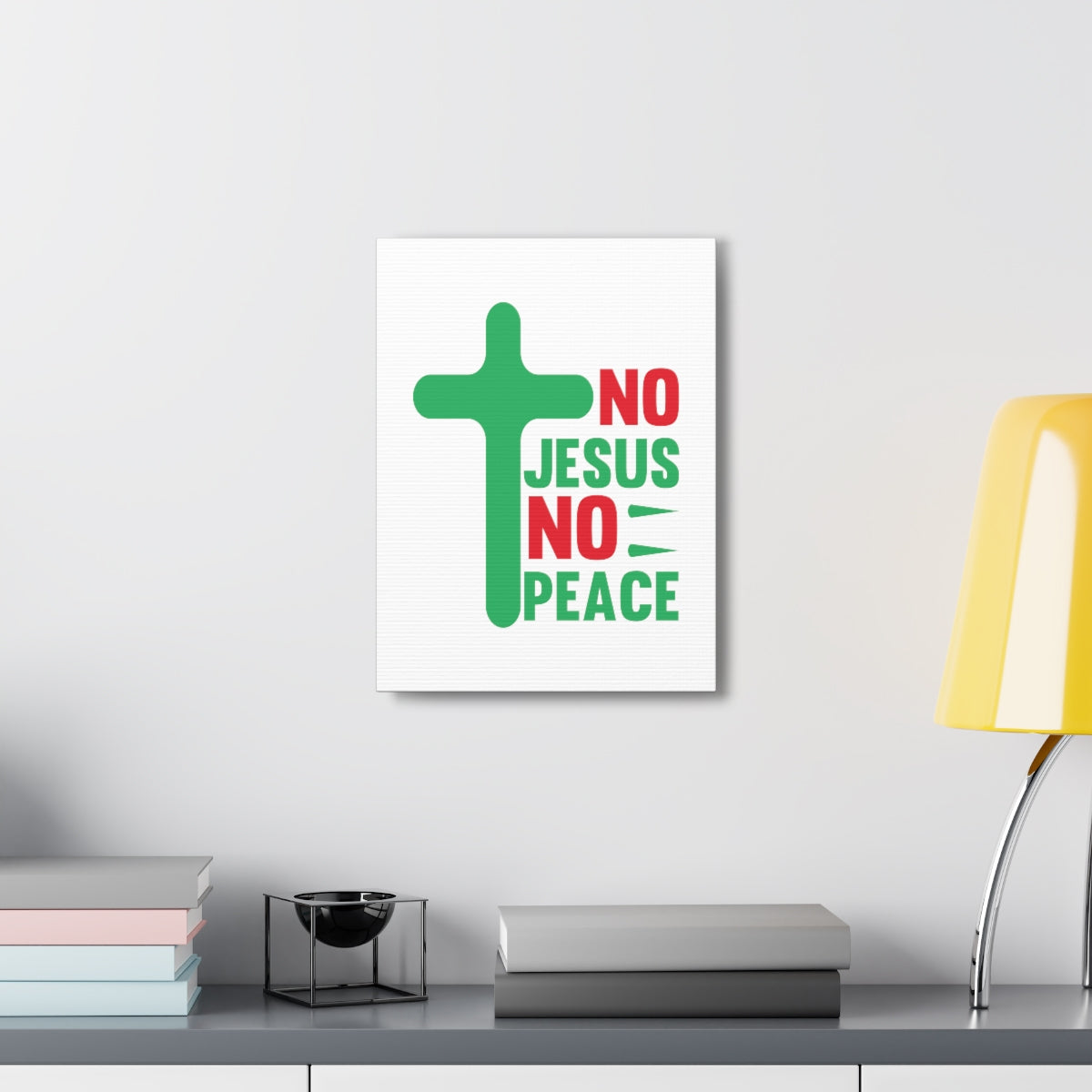 Scripture Walls No Jesus No Peace Romans 5:1 Cross Christian Wall Art Bible Verse Print Ready to Hang Unframed-Express Your Love Gifts
