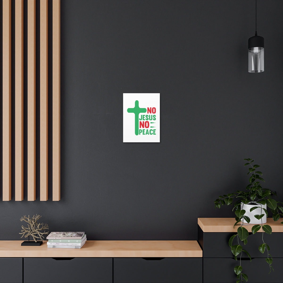 Scripture Walls No Jesus No Peace Romans 5:1 Cross Christian Wall Art Bible Verse Print Ready to Hang Unframed-Express Your Love Gifts