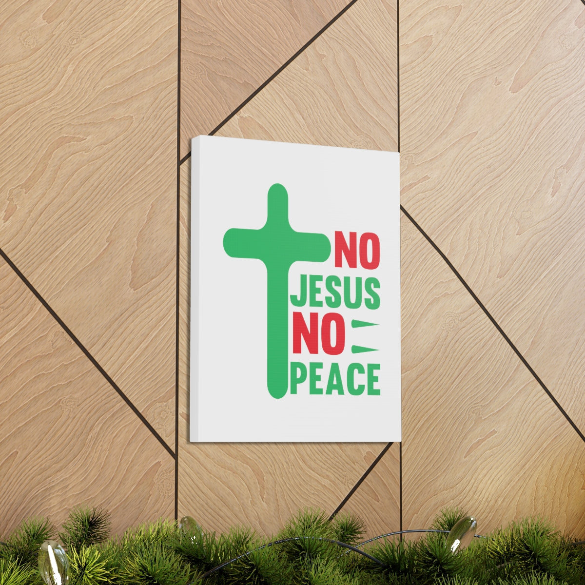 Scripture Walls No Jesus No Peace Romans 5:1 Cross Christian Wall Art Bible Verse Print Ready to Hang Unframed-Express Your Love Gifts
