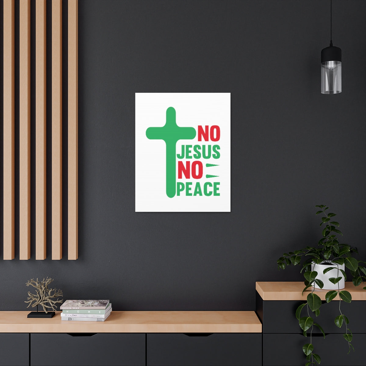 Scripture Walls No Jesus No Peace Romans 5:1 Cross Christian Wall Art Bible Verse Print Ready to Hang Unframed-Express Your Love Gifts