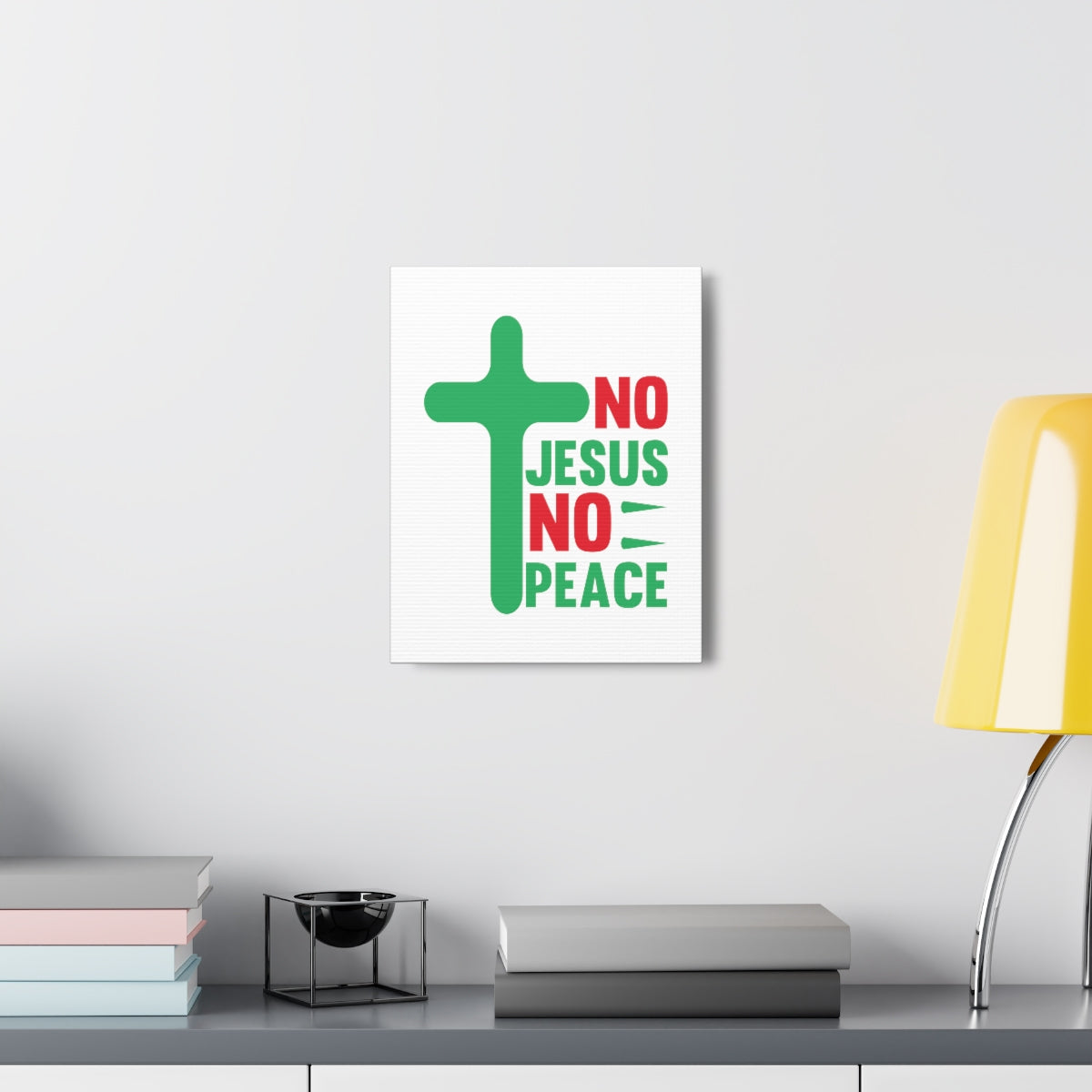 Scripture Walls No Jesus No Peace Romans 5:1 Cross Christian Wall Art Bible Verse Print Ready to Hang Unframed-Express Your Love Gifts