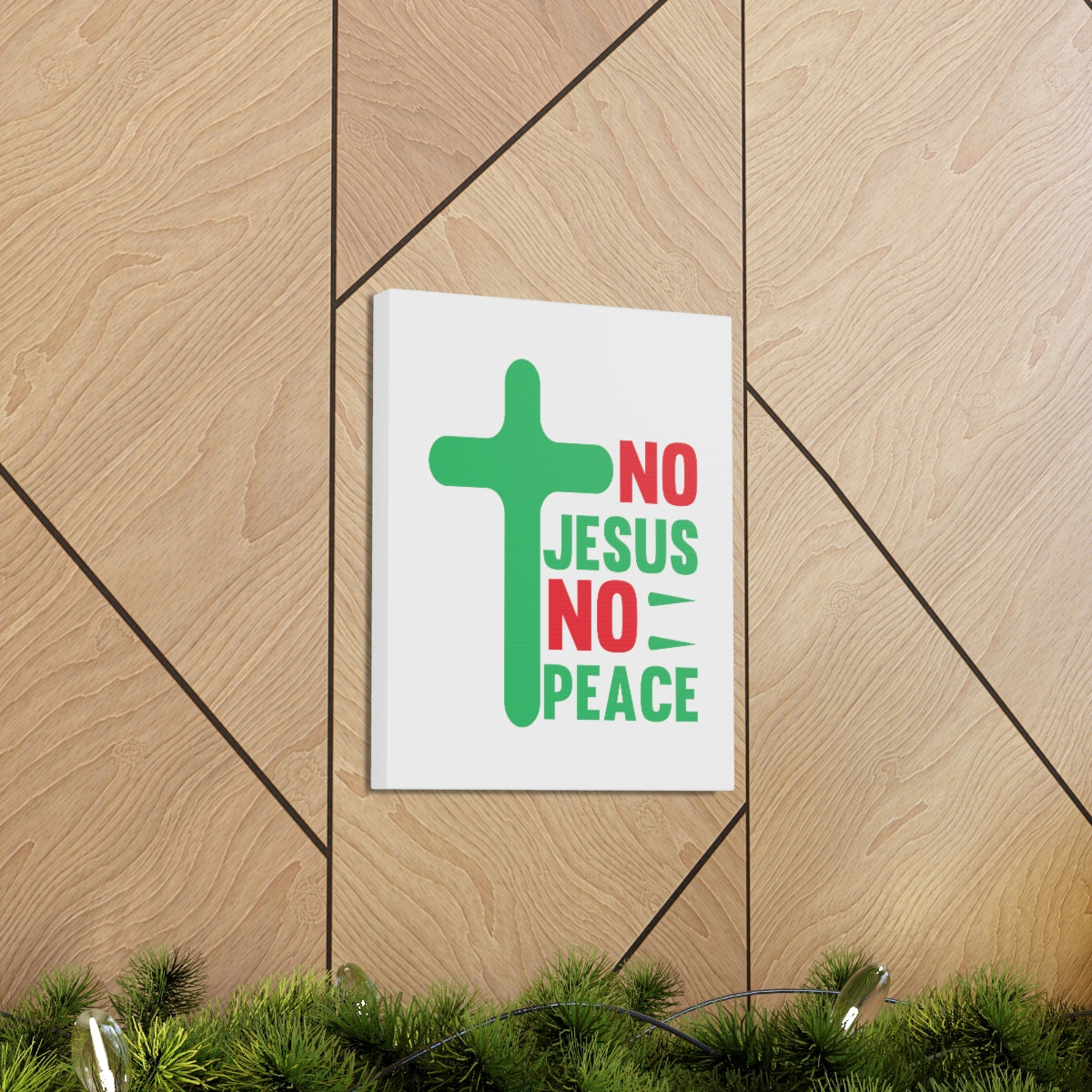 Scripture Walls No Jesus No Peace Romans 5:1 Cross Christian Wall Art Bible Verse Print Ready to Hang Unframed-Express Your Love Gifts