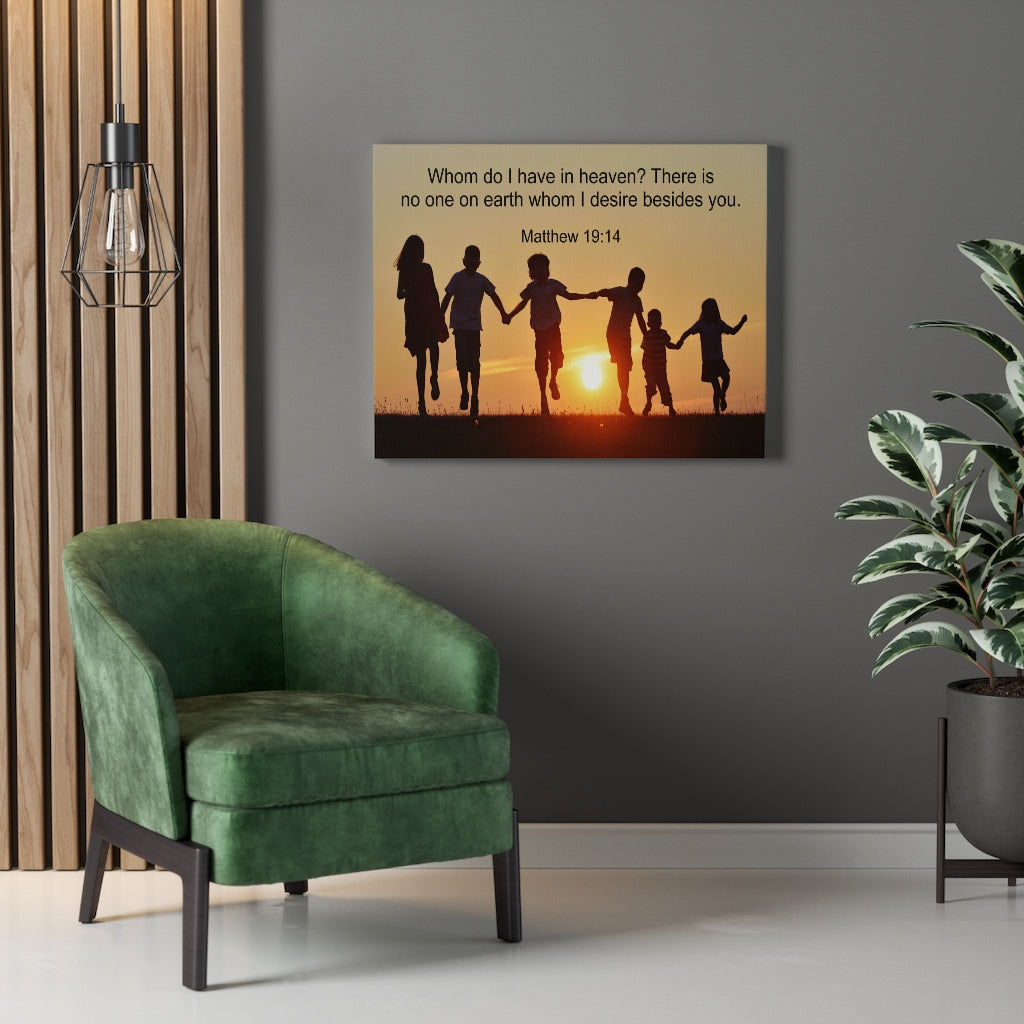 Scripture Walls No One On Earth Matthew 19:14 Bible Verse Canvas Christian Wall Art Ready to Hang Unframed-Express Your Love Gifts