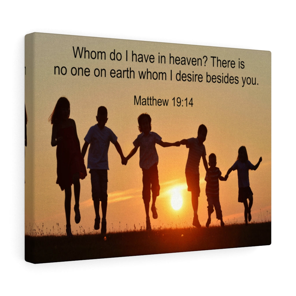 Scripture Walls No One On Earth Matthew 19:14 Bible Verse Canvas Christian Wall Art Ready to Hang Unframed-Express Your Love Gifts