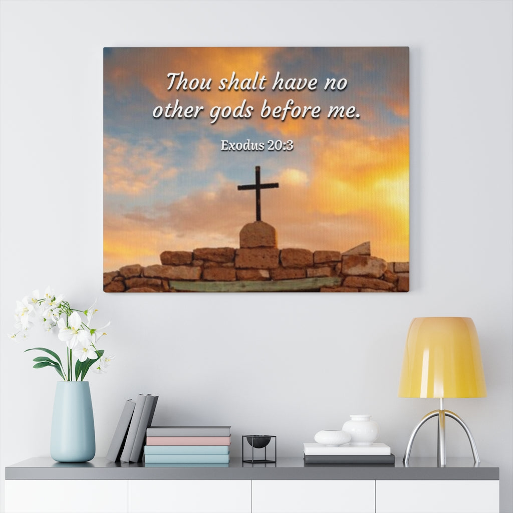 Scripture Walls No Other Gods Exodus 20:3 Bible Verse Canvas Christian Wall Art Ready to Hang Unframed-Express Your Love Gifts