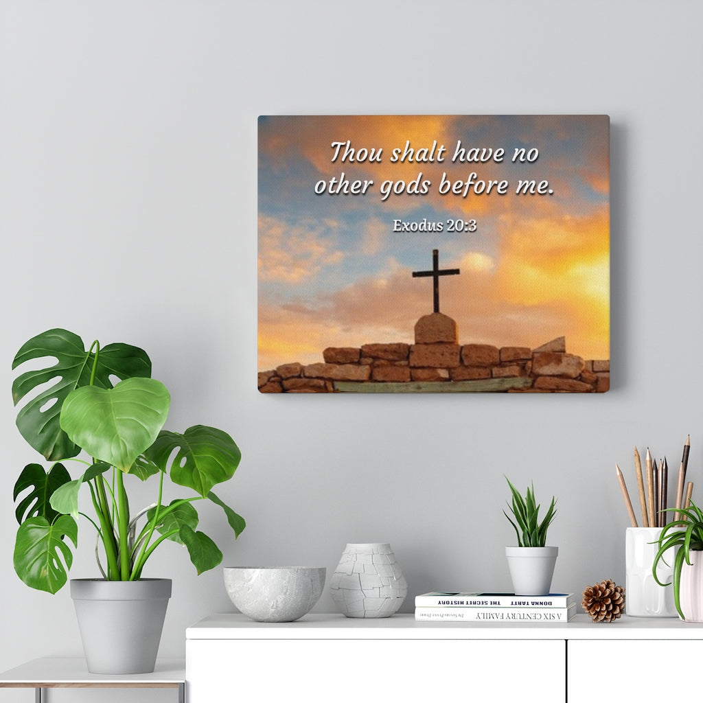 Scripture Walls No Other Gods Exodus 20:3 Bible Verse Canvas Christian Wall Art Ready to Hang Unframed-Express Your Love Gifts