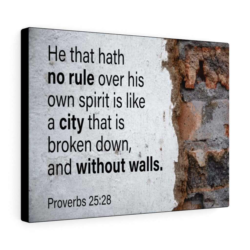 Scripture Walls No Rule Without Walls Proverbs 25:28 Bible Verse Canvas Christian Wall Art Ready to Hang Unframed-Express Your Love Gifts