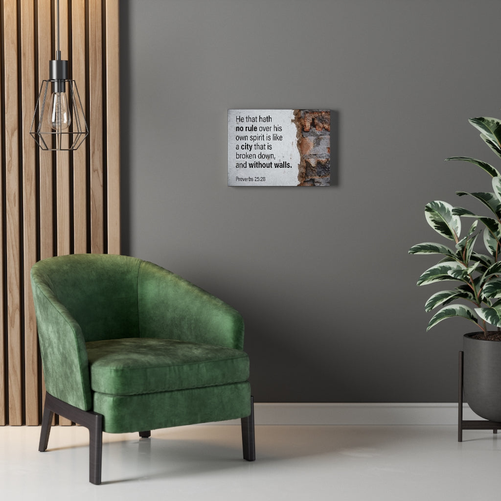 Scripture Walls No Rule Without Walls Proverbs 25:28 Bible Verse Canvas Christian Wall Art Ready to Hang Unframed-Express Your Love Gifts