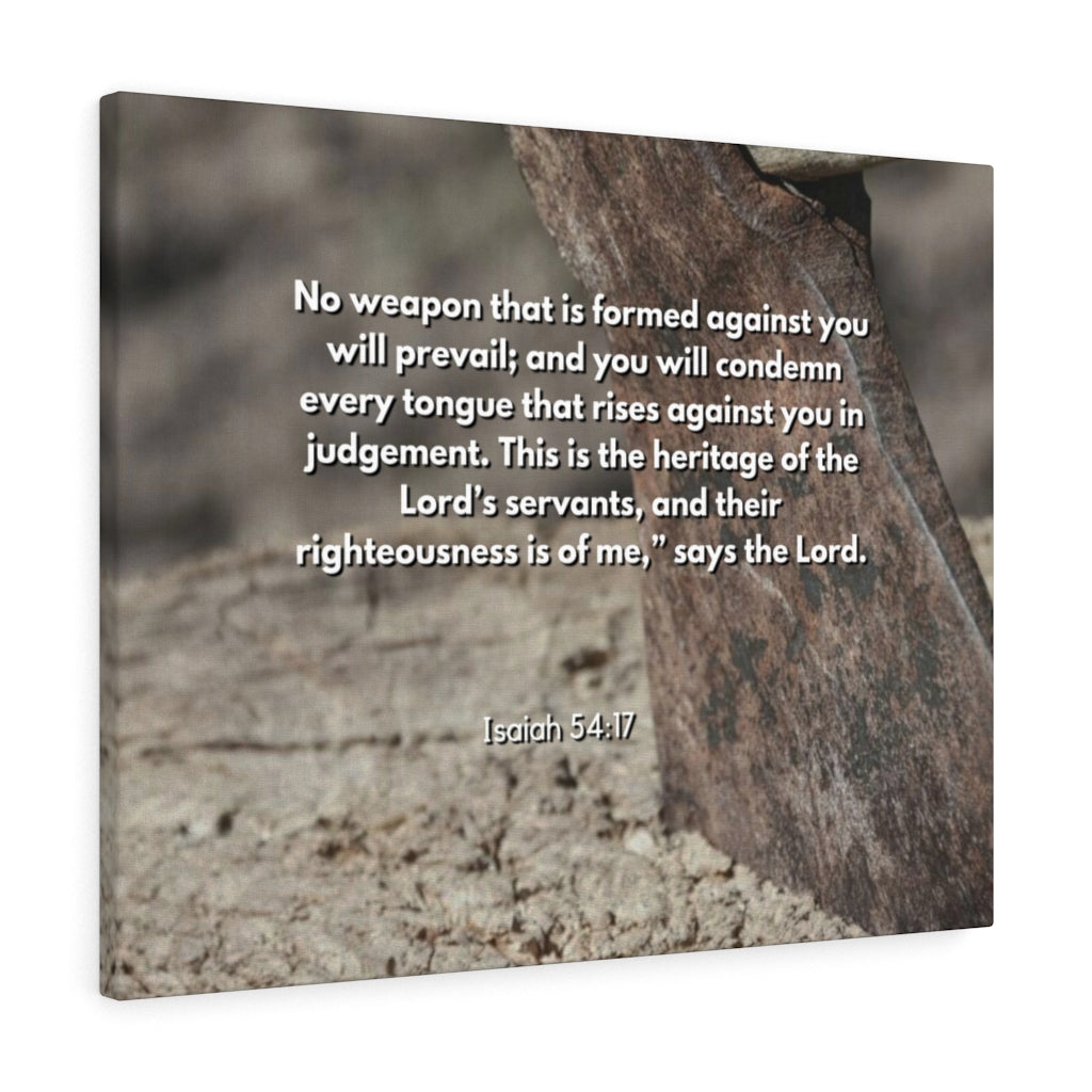 Scripture Walls No Weapon Formed Isaiah 54:17 Bible Verse Canvas Christian Wall Art Ready to Hang Unframed-Express Your Love Gifts