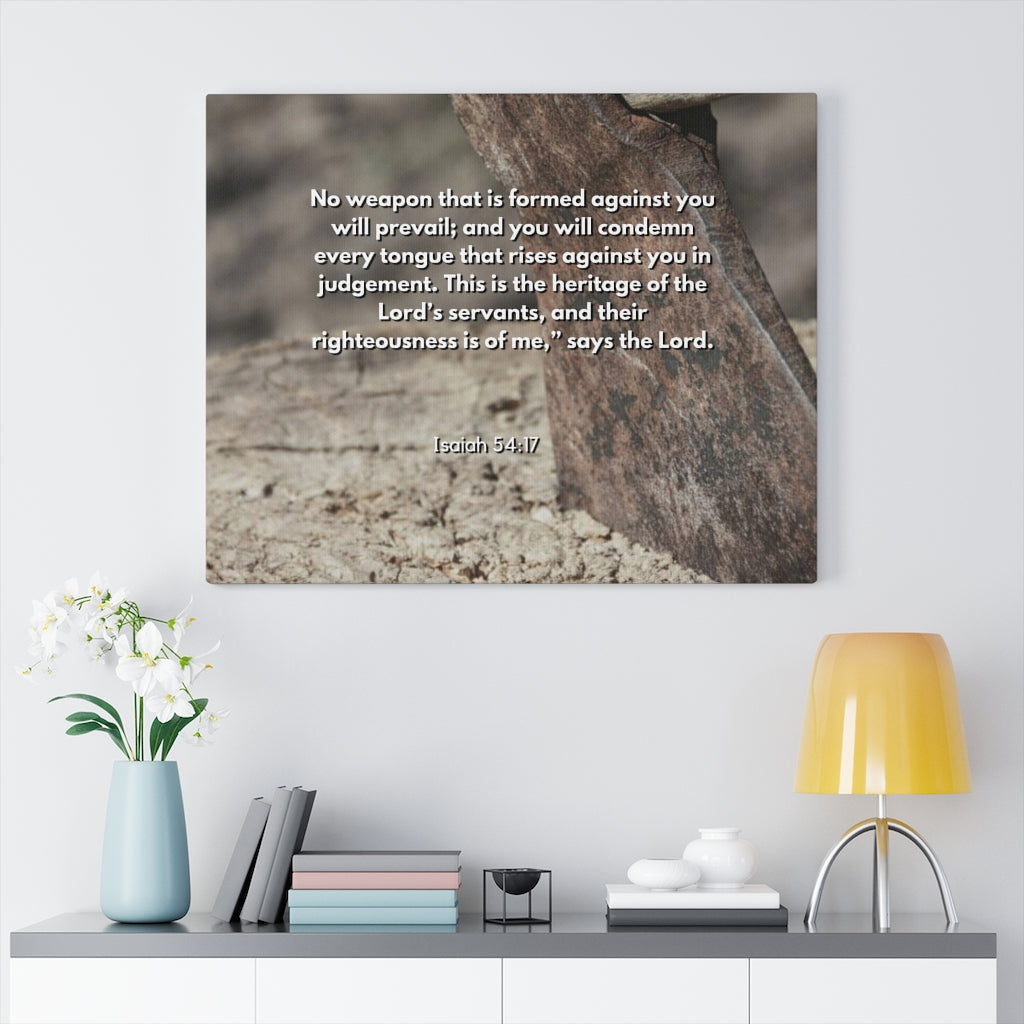Scripture Walls No Weapon Formed Isaiah 54:17 Bible Verse Canvas Christian Wall Art Ready to Hang Unframed-Express Your Love Gifts