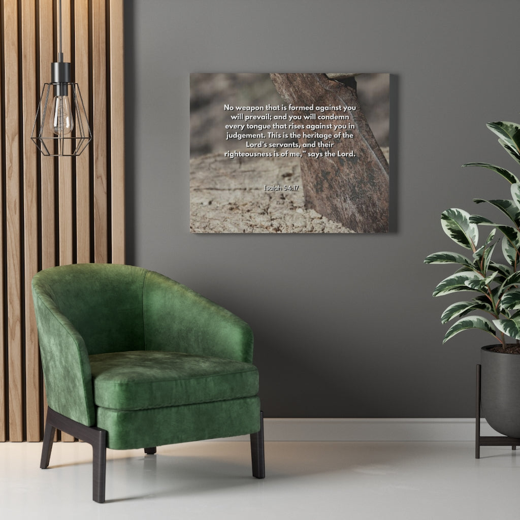 Scripture Walls No Weapon Formed Isaiah 54:17 Bible Verse Canvas Christian Wall Art Ready to Hang Unframed-Express Your Love Gifts