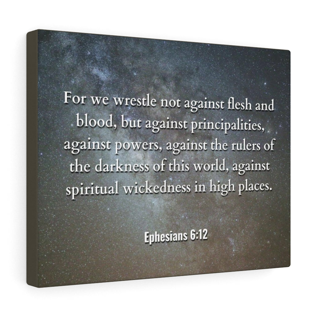 Scripture Walls Not Against Ephesians 6:12 Bible Verse Canvas Christian Wall Art Ready to Hang Unframed-Express Your Love Gifts