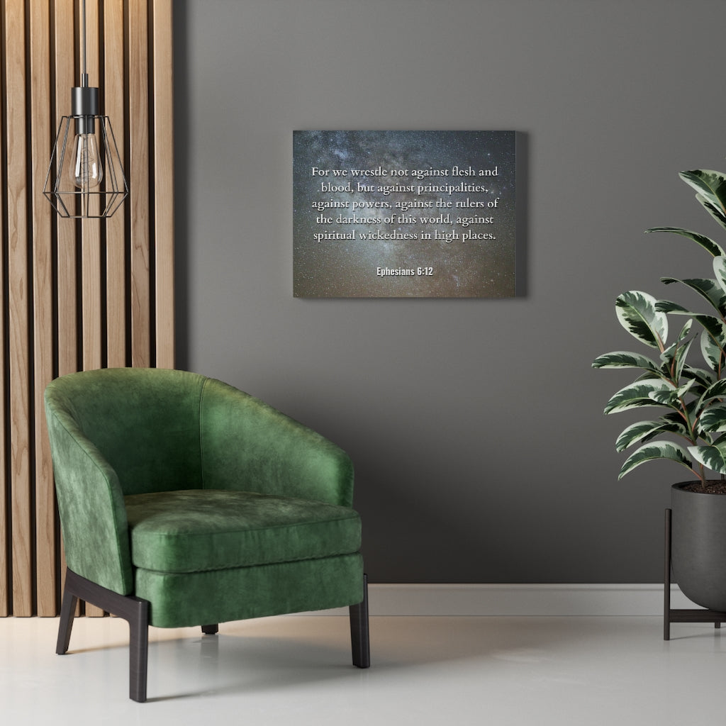 Scripture Walls Not Against Ephesians 6:12 Bible Verse Canvas Christian Wall Art Ready to Hang Unframed-Express Your Love Gifts