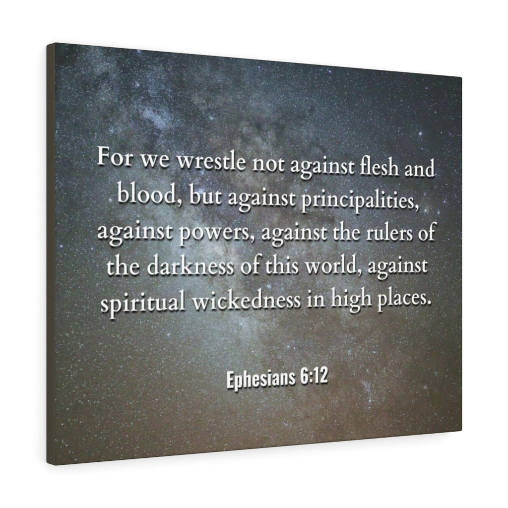 Scripture Walls Not Against Ephesians 6:12 Bible Verse Canvas Christian Wall Art Ready to Hang Unframed-Express Your Love Gifts
