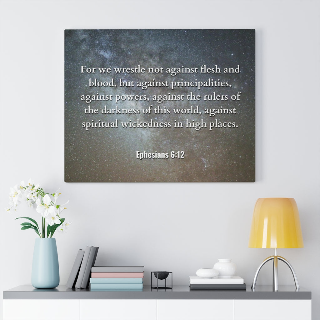Scripture Walls Not Against Ephesians 6:12 Bible Verse Canvas Christian Wall Art Ready to Hang Unframed-Express Your Love Gifts