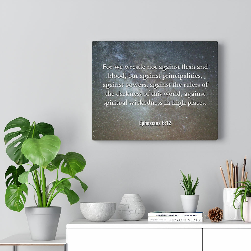Scripture Walls Not Against Ephesians 6:12 Bible Verse Canvas Christian Wall Art Ready to Hang Unframed-Express Your Love Gifts