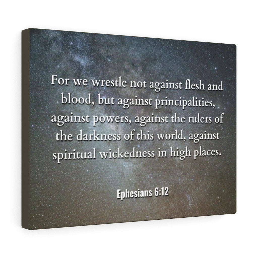 Scripture Walls Not Against Ephesians 6:12 Bible Verse Canvas Christian Wall Art Ready to Hang Unframed-Express Your Love Gifts